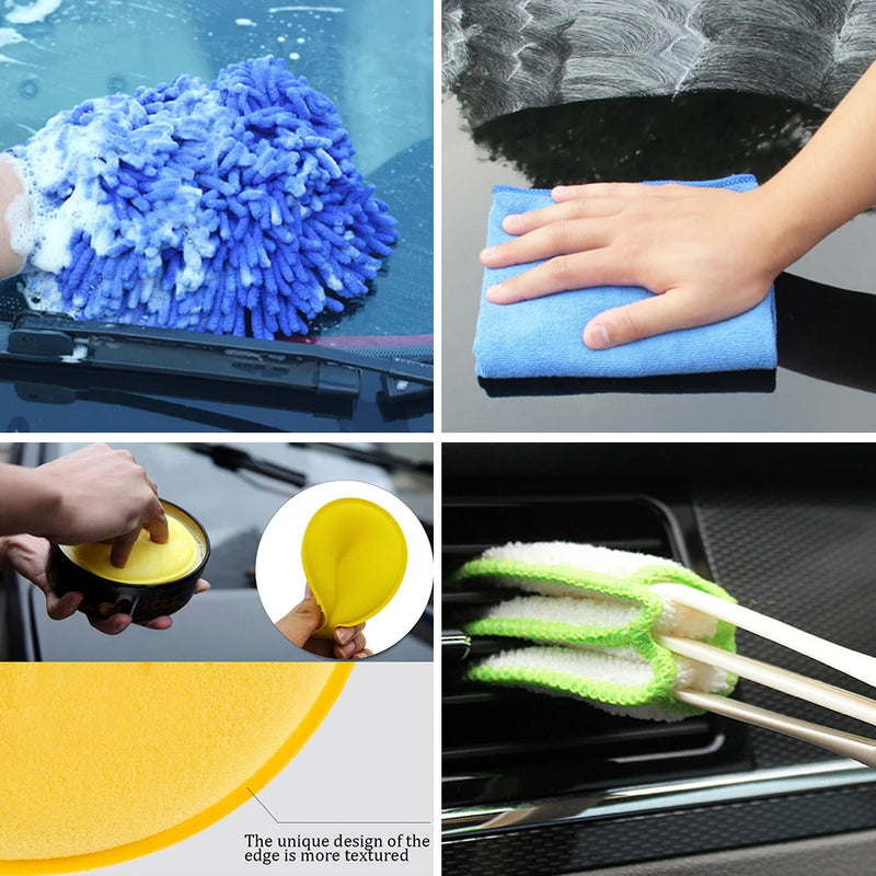 Kit de Escovas de Detalhamento - Escovas Elétricas para Furadeira, Almofadas de Polimento para Carro, Escova de Limpeza para Vents de Carro, Rodas e Remoção de Poeira e Sujeira