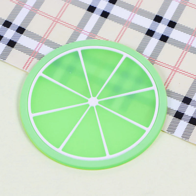 Porta-Copos de Silicone em Formato de Fruta – Antiderrapante, Isolante Térmico e Decorativo para sua Cozinha e Mesa