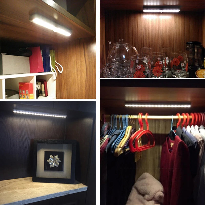 Luz Noturna LED Sem Fio com Sensor de Movimento – Iluminação Inteligente para Closets, Cozinha, Quarto e Escadas