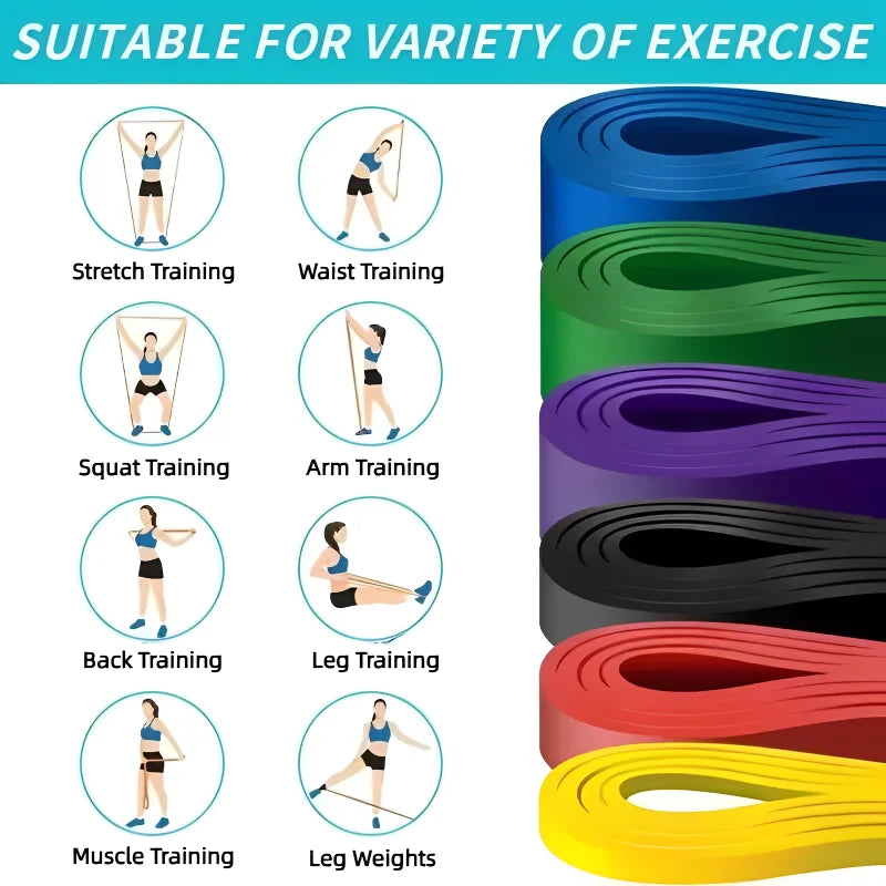 1/5 Peças – Faixa Elástica de Resistência em TPE para Treinamento de Força e Fitness