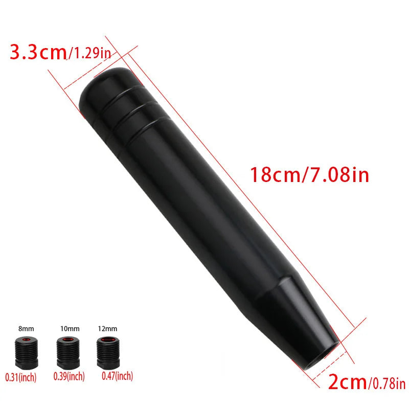Manopla de Câmbio Universal para Carro 18cm, Alavanca de Marcha MT, Extensão de Manopla de Câmbio de Alumínio