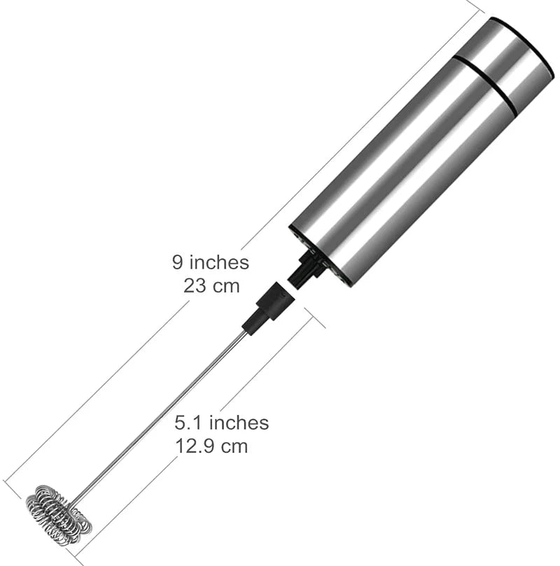 Batedor Elétrico de Leite Sem Fio - Misturador Manual Potente de Espuma, Cabeça de Batedor em Aço Inoxidável para Café e Capuccino