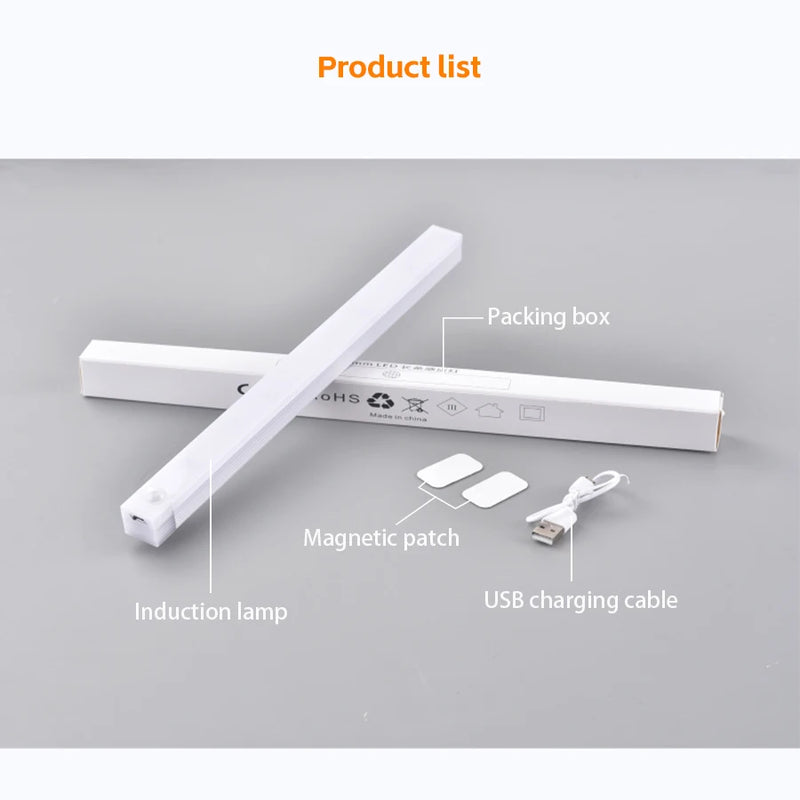 Luz Noturna LED Sem Fio com Sensor de Movimento – Iluminação Inteligente para Closets, Cozinha, Quarto e Escadas