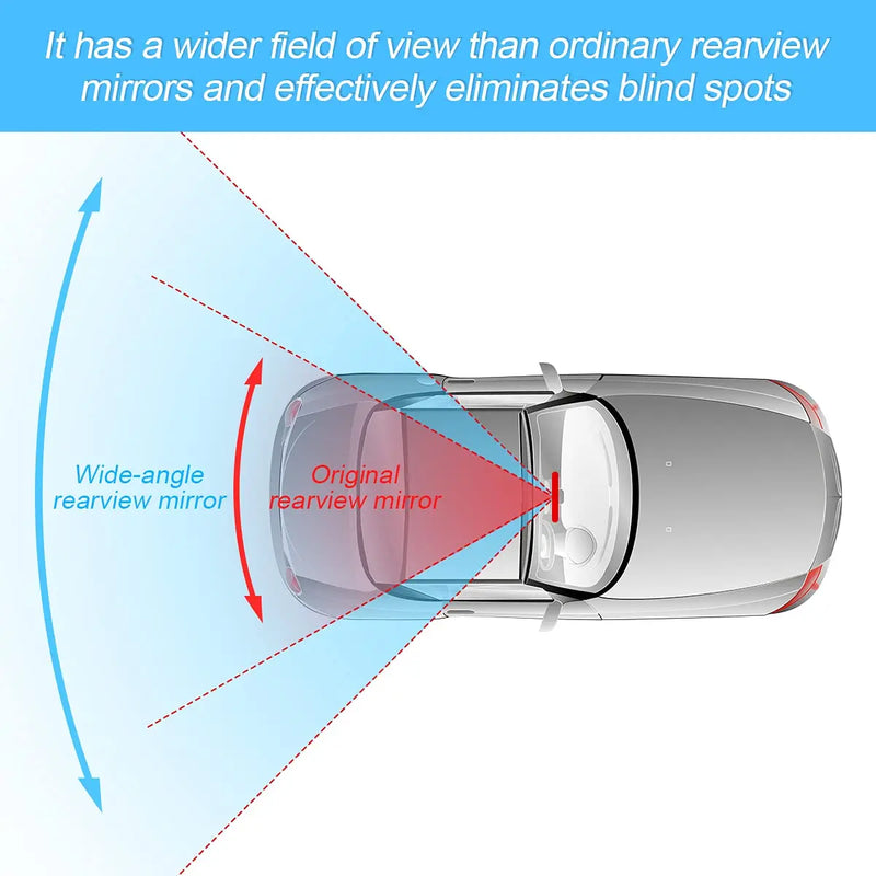 Espelho Retrovisor Interno de Visão Ampla – Antirreflexo, Auxiliar para Ré e Dirigibilidade, Design Curvado de Grande Alcance!