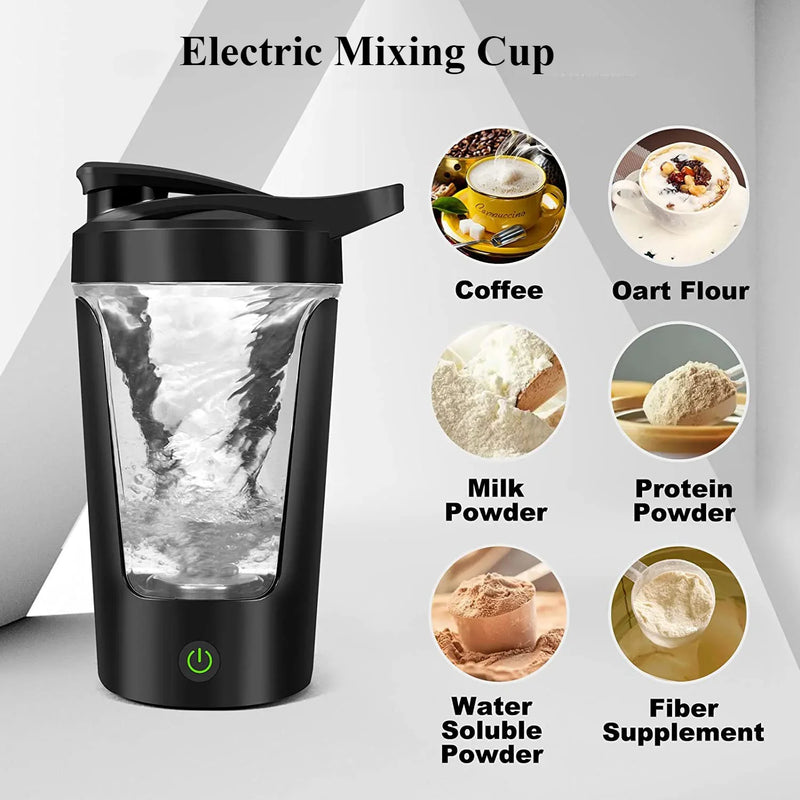 Copo de Mistura Elétrico 450ml – Coqueteleira Portátil para Proteínas, Bate-mais para Viagem, Casa, Escritório e Cozinha