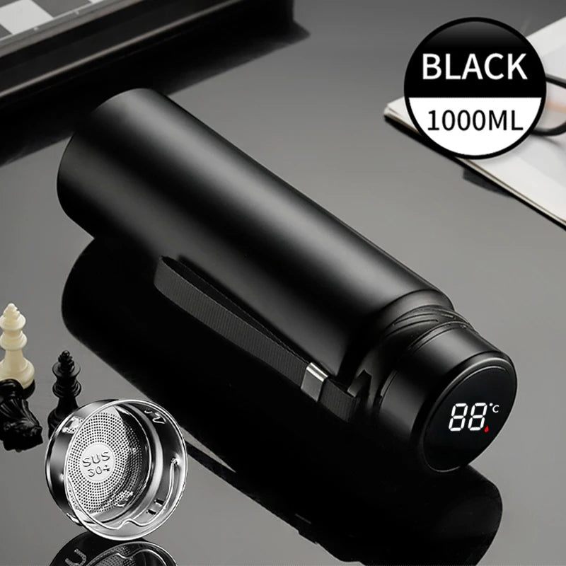 Garrafa Térmica de 1L com Display de Temperatura - Garrafa Térmica de Aço Inoxidável