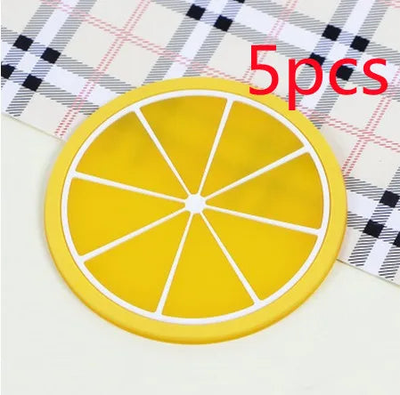 Porta-Copos de Silicone em Formato de Fruta – Antiderrapante, Isolante Térmico e Decorativo para sua Cozinha e Mesa