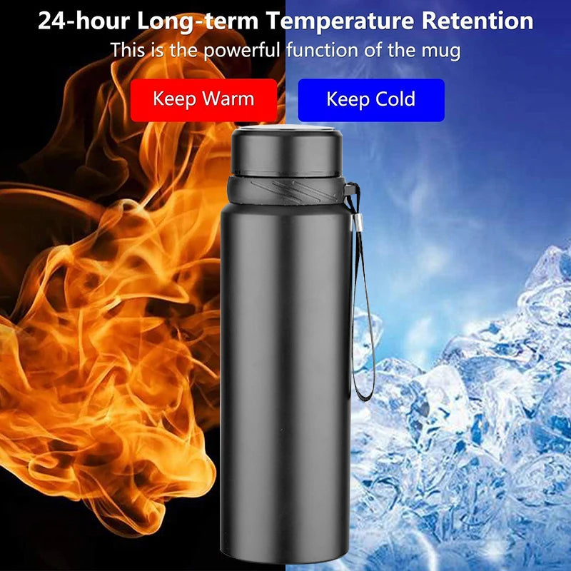 Garrafa Térmica de 1L com Display de Temperatura - Garrafa Térmica de Aço Inoxidável