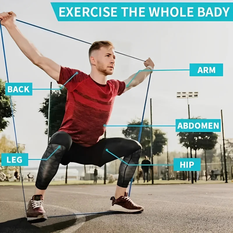 1/5 Peças – Faixa Elástica de Resistência em TPE para Treinamento de Força e Fitness